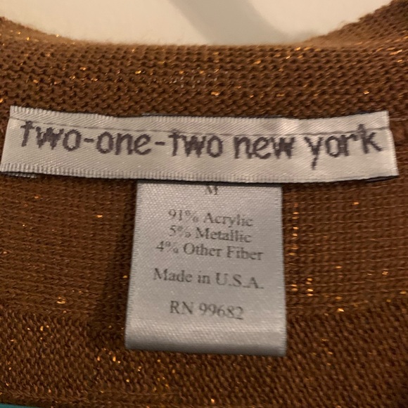 two-one-two New York Size M Brown Sparkle Knit Y2K - Picture 5 of 7